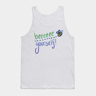 "Beeeeee Yourself" Quirky Bee Design Tank Top